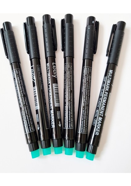 Leely Asetat Cam CD - DVD Kalemi Multimark Permanent Marker M Uç - Siyah 6 Adet