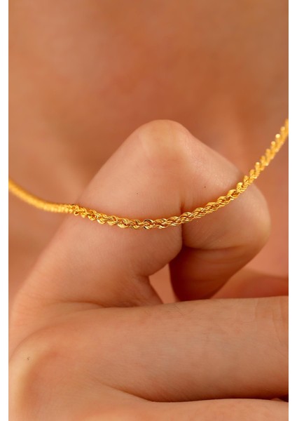 14 Ayar Altın Kalın Halat Zincir Kolye