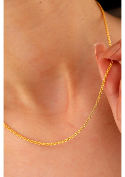 14 Ayar Altın Kalın Halat Zincir Kolye modelleri