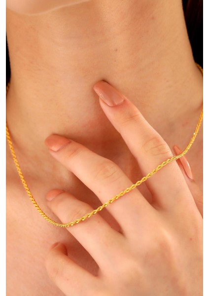 14 Ayar Altın Kalın Halat Zincir Kolye fırsatları