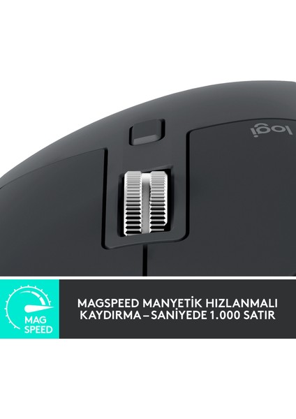 910-006559 MX Master 3S Kablosuz Siyah Performans Mouse