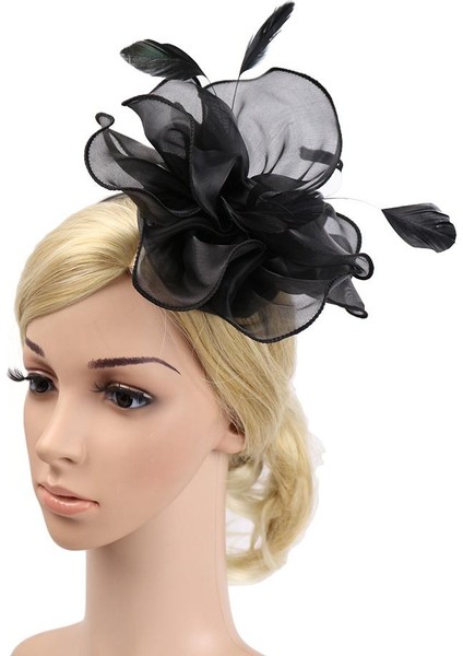 2xlady Çiçek Fascinator Şapka 1920S Gelin Kafa Kokteyl Parti Siyah (Yurt Dışından) indirimleri