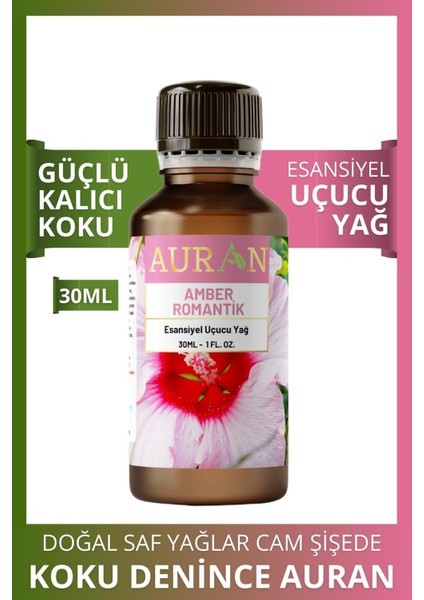 Amber Romantik Esansiyel Uçucu Koku Yağı Difüzör Esansı Buhurdanlık Yağı Aromaterapi Yağı 30ml