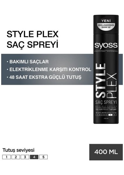 - Güçlü Tutuş Saç Spreyi Style Plex Sprey 400 Ml fiyatları