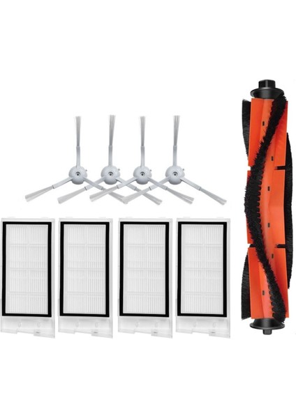 Roidmi Eve Plus Uyumlu Yedek Mopsuz Fırça Filtre Seti-9 Parça