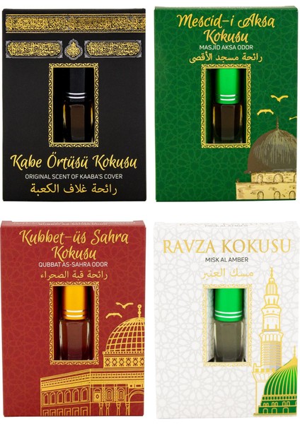 Kabe Örtüsü Kokusu Mescidi Aksa Kokusu Kubbetül Sahra Kokusu ve Medine Ravza Kokusu Alkolsüz Esans 3ml