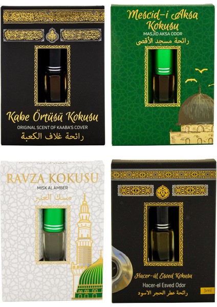 Kabe Örtüsü Kokusu Mescidi Aksa Kokusu Medine Ravza Kokusu ve Hacerül Esved Kokusu Alkolsüz Esans 3ml