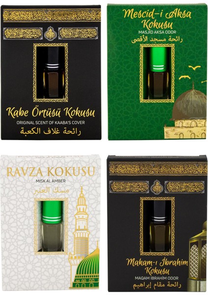 Kabe Örtüsü Kokusu Mescidi Aksa Kokusu Medine Ravza Kokusu ve Makamı Ibrahim Kokusu Alkolsüz Esans 3ml