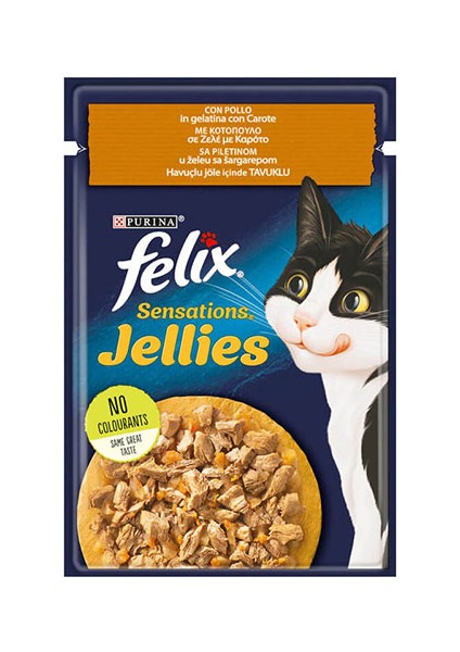 Sensation Tavuk Havuç Jel Pouch Kedi Konservesi 6X85 gr