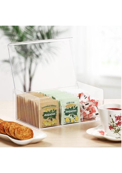 Çay Saklama Kutusu - Poşet Çay Saklama Kabı - Çay Kutusu Akrilik