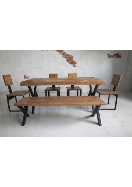 Masif Ağaç Yemek Masası 220*85 cm