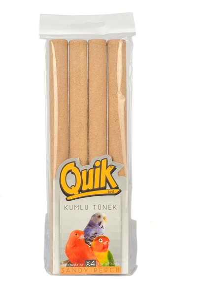 Quik Kumlu Tünek 4'lü - Muhabbet Kuşu Kanarya Ispinoz Törpü Tüneği