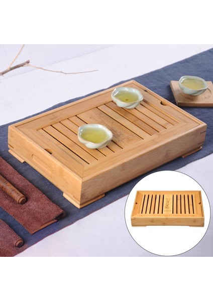 Bambu Çin Gongfu Çay Tepsisi Rezervuarı ve Drenaj Tipi Ev L (Yurt Dışından)