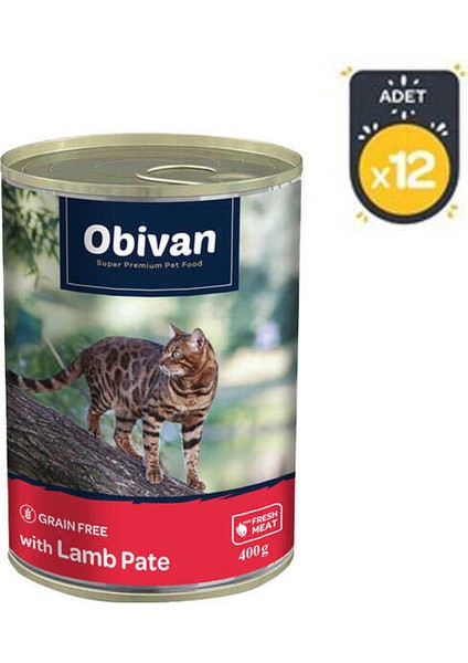 Kuzu Etli Ezme Yetişkin Kedi Konservesi 400 gr x 12 Adet