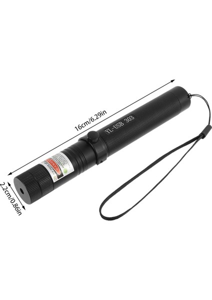 Yeni Nesil Micro USB Şarjlı Güçlü Yeşil Lazer Pointer Siyah Metal Kasa 2022 Model