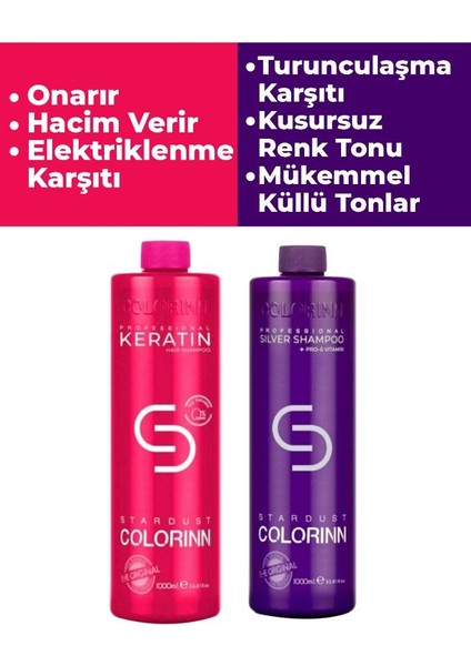 Keratin Ve Silver Mor Şampuan 2'Li Set (2*1000 Ml)
