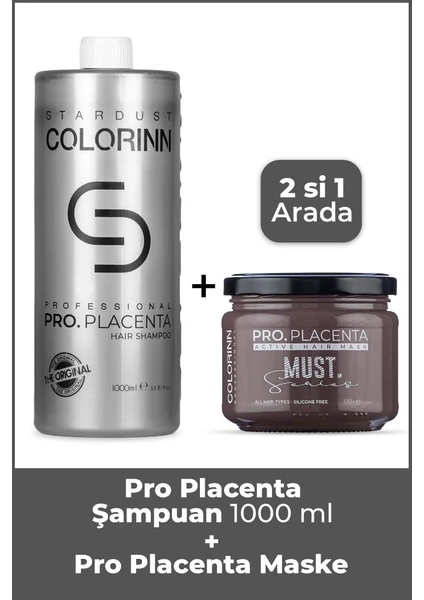 Plasenta Şampuan 1000ml Ve Maske 330ml 2'Li Set