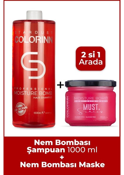 Nem Bombası Şampuan 1000ml +Maske 330ml 2li Set