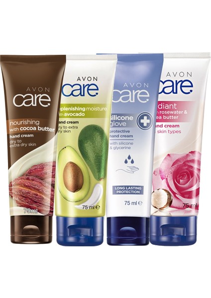 Gliserin Kakao Avokado ve Gül Özlü Dörtlü El Kremi Paketi