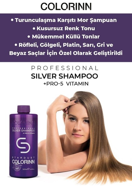 Stardust Silver Mor Şampuan 500 Ml