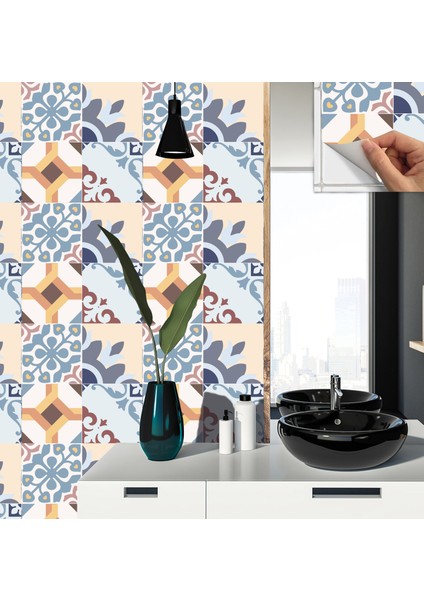 Kendinden Yapışkanlı Modern 4'lü Desenli Pvc Karo 30x30 cm 4 Adet 0,36 M2