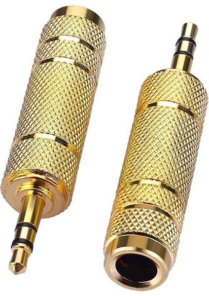 6.3mm Dişi To 3.5mm Stereo Erkek Çevirici Metal Gold Jak modelleri