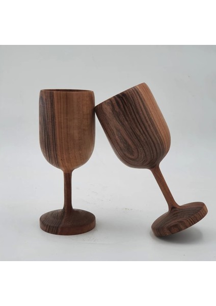 Ahşap Kadeh2'li Set Walnut Serisi