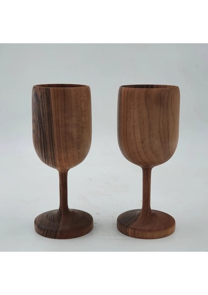 Ahşap Kadeh2'li Set Walnut Serisi