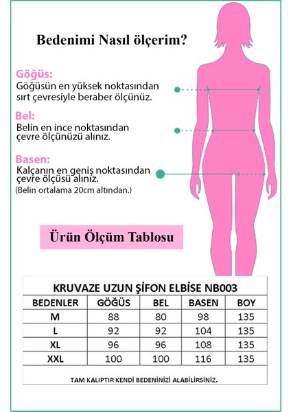 Neşeli Butik Kadın Yeni Sezon Astarlı Kruvaze Yaka Uzun Şifon Elbise NB003