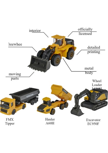 1:64 Giftpack 4'lü Araçlar Serisi Volvo Construction fiyatları