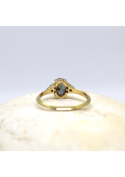 1.20Ct Mistik topaz Selena Evlilik Teklifi 925 Ayar Gümüş Yüzük-Tria Tek Taş Yüzük
