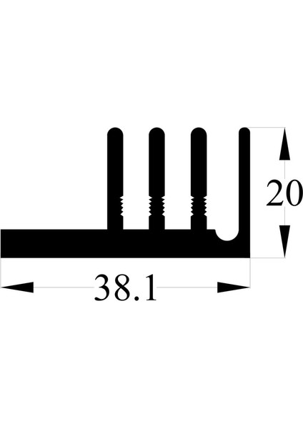 10ASY Alüminyum Soğutucu - 50MM x 20MM x 38MM - Delikli fiyatları