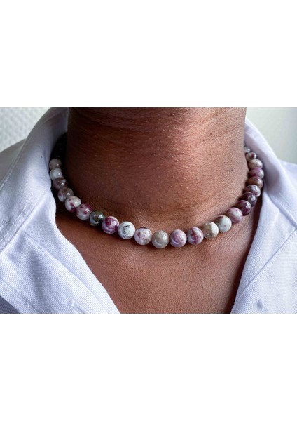 Çiçek Turmalin Kolye 8 mm