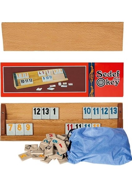 Yetişkin Orta Boy Sedef Ağaç Okey Takımı