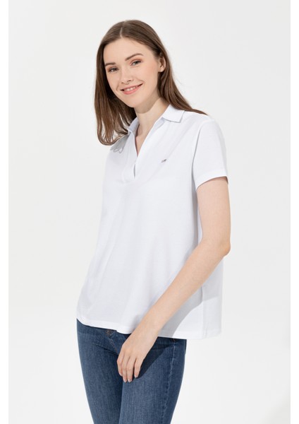 Kadın Beyaz Basic T-Shirt 50253141-VR013 modelleri