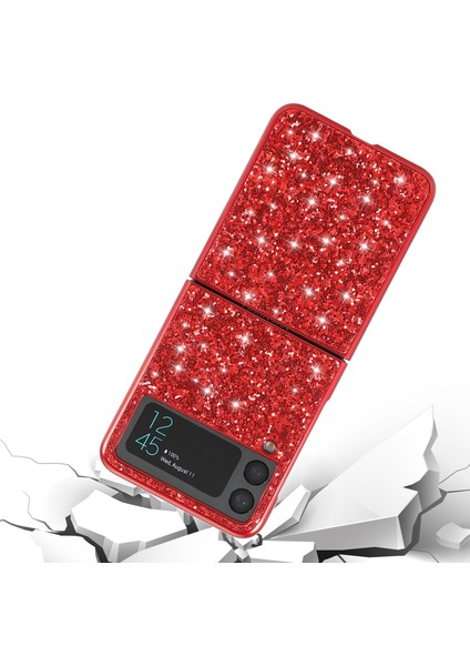 Xphone Store Samsung Galaxy Z Flip4 Gümüş Için Glitter Powder Tpu Kasası (Yurt Dışından)