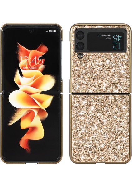 Xphone Store Samsung Galaxy Z Flip4 Altın Için Glitter Powder Tpu Kılıfı (Yurt Dışından)