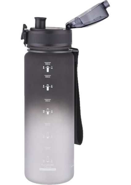 500 ml Siyah ve Beyaz Gradyan Spor, Okul ve Günlük Su Matarası