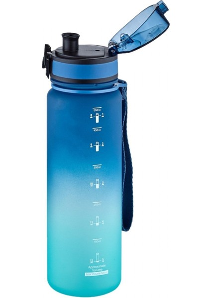 500 ml Mavi ve Yeşil Gradyan Spor, Okul ve Günlük Su Matarası