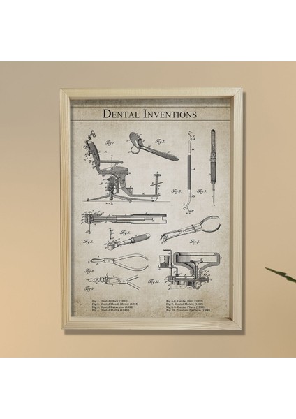 Diş Doktoru Odası, Diş Ekipmanları 1892- 1906 Yılları Arası 8 Patent Baskılı Ahşap Tablo