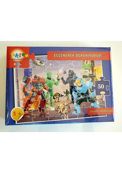 Oyuncak Savaşçı Robotlar 50 Parça Puzzle Yapboz