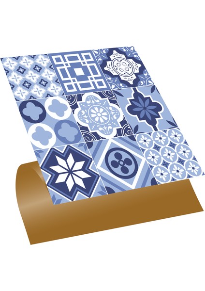 Kendinden Yapışkanlı Yeni Mavilim Desenli Pvc Karo 30x30 cm 4 Adet 0,36 M2