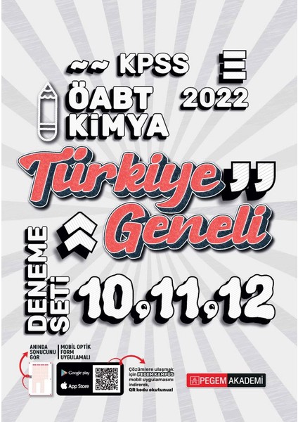 2022 KPSS ÖABT Kimya 10-11-12 Türkiye Geneli (3'lü Deneme)