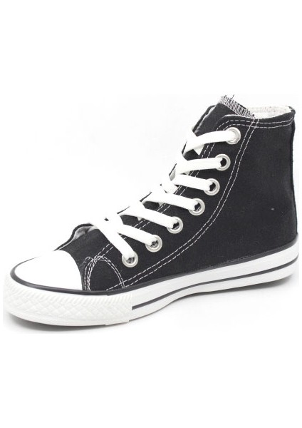 Çocuk Siyah Bağcıklı Bilekli Keten Ayakkabı modelleri