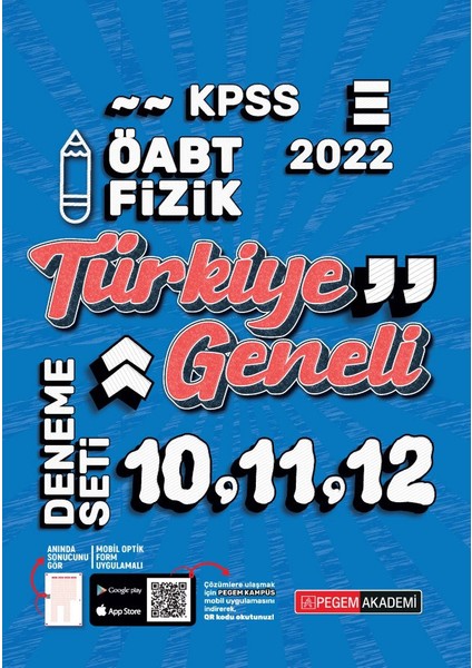 2022 KPSS ÖABT Fizik 10-11-12 Türkiye Geneli (3'lü Deneme)