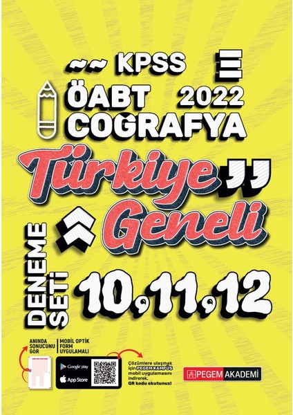 2022 KPSS ÖABT Coğrafya 10-11-12 Türkiye Geneli (3'lü Deneme)