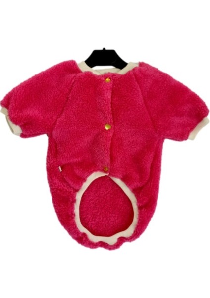 Welsoft Çıtçıtlı Pembe Kedi Köpek Kıyafeti Elbisesi