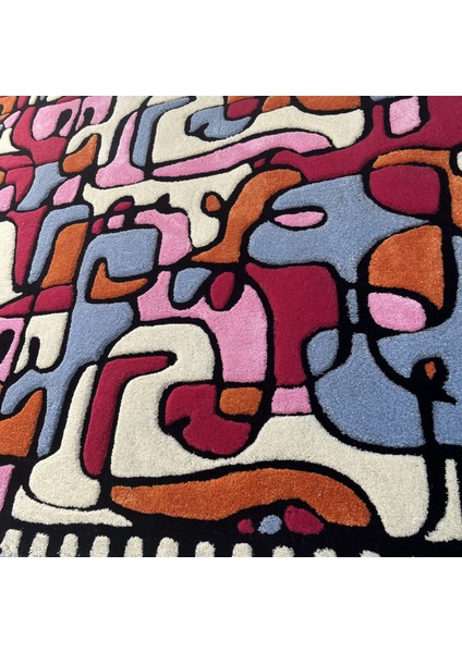 Grafik Desenli Özel Tasarım El Dokuması Hand-Tufted Halı modelleri