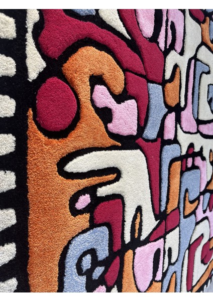 Grafik Desenli Özel Tasarım El Dokuması Hand-Tufted Halı fırsatları