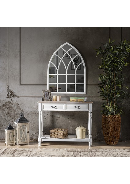 Suraj Masif Beyaz Dresuar Ayna Takım